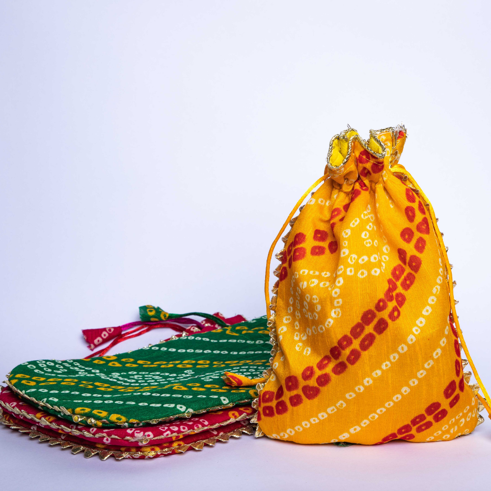 Colorful Potlis for Gift wrapping and wedding pouches